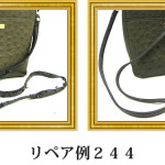 リペア例244：オーストリッチ　ショルダーバッグ　ニコチン