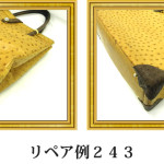 リペア例243：オーストリッチ　2本手ハンドバッグ　チェスナット/カンゴ